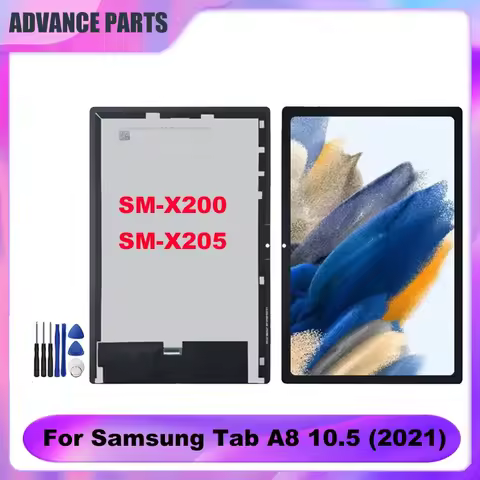 For Samsung Galaxy Tab A8 SM-X200 SM-X205 X200 X205 10.5" LCD Display Touch Screen Digitizer Glass A