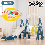 HOBBY TREE 3 IN 1 Swing  Slide And Basketball Hook Indoor / Outdoor Mini Playground Kids Play & Swin