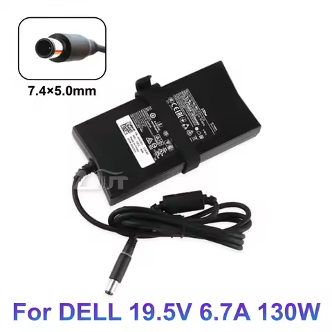 19.5V 6.7A 130W 7.4*5.0 AC Laptop Adapter Power Charger For DELL G3 G5 Inspiron 7566 7567 7557 7559 