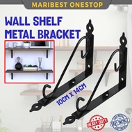 DIY Black Coat Heavy Duty Wall Mount L Bracket Shelf Hanging Wall Mounting Rak Dinding Stainless Ste