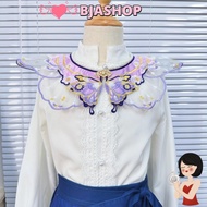 BJASHOP Hanfu Accessories, Polyester Butterfly Fake Collar, Traditional Lace Hanfu Cape