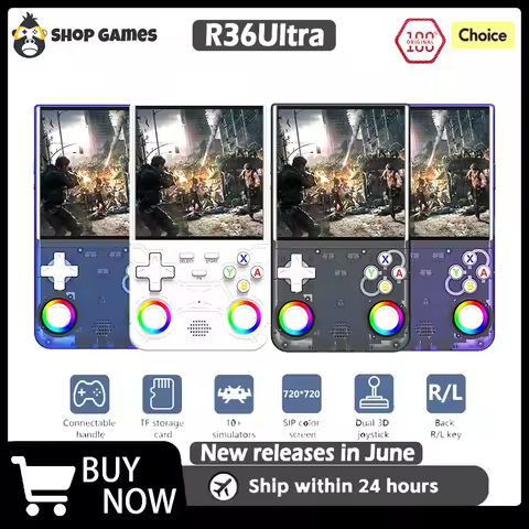 R36 Ultra 2025 Open Source R36S Video Game Console Linux System 4.0 Inch IPS Screen Portable Pocket 