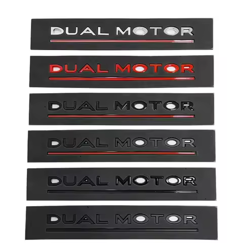 ABS 16.6cm Car Rear Trunk Emblem Sticker for Tesla DUALMOTOR Letters Model 3 S X Roadster Exterior A