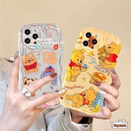 For Infinix Smart 8 7 6 5 2020 Hot 40i 40 Pro 30i 30Play 20 20i Play Note 12 G96 Spark Go 2024 Hot 12 11 10 Play Honey Bear Anime Couple 3D Wave Edge Phone Case Soft Cover