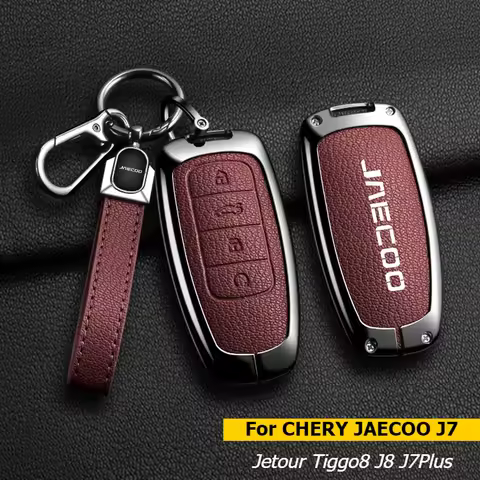 ‌For CHERY JAECOO J7 Jetour Tiggo8 J8 J7Plus ZincAlloy Car Key Case Bag Keychain Protective Cover Ca