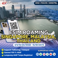 eSIM Singapore, Malaysia, Thailand 3/5/10/20 GB Data | 15/30 Hari | eSIM Roaming Singapura, Malaysia