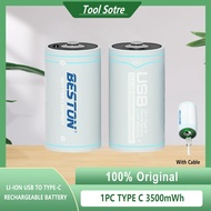 Beston Type C Size 1.5V Li-ion 3500mwh Type C Rechargeable Lithium Battery CLC-23 with Cable（1PC）
