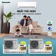 PANASONIC R32 MULTI-SPLIT INVERTER SYSTEM 3 AIRCON + FREE 60 MONTH WARRANTY + FREE DELIVERY + FREE CONSULTATION SERVICE