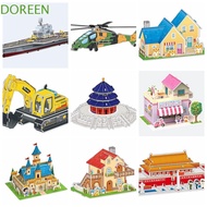 DOREEN 3D Castle Airplane Assembly Model, Building Model 3d Puzzles, Cartoon Castle Airplane Cardboa