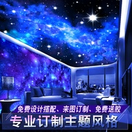 Starry Sky 3d Wallpaper KTV Bar Background Wallpaper Planet Space Wallpaper Living Room Ceiling Mura