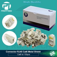 RJ45 Cat6 Metal shield Connector - RJ45 Cat6 Iron Connector, 100 pcs