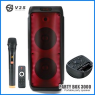 ◃  ◁  ◇ V2S PARTY BOX 3000 RECHARGEABLE WIRELESS DIGITAL AUDIO SPEAKER SYSTEM TROLLEY TYPE WITH WI