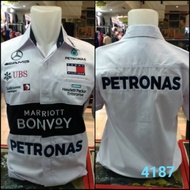 KEMEJA Mercedes AMG Petronas Motorsport F1 Team Shirt - Qualcomm Snapdragon - UBS - Pirelli - Marrio