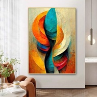 Canvas wall painting with abstract art colors - 60 x 90 cm