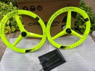 🤝🙏多謝師兄支持 ! 又順利交收一組 螢光黃色 2025 最新款 DAHON 大行 & ODIN 奧丁 451 碳纖維 三刀輪組 折叠車輪組