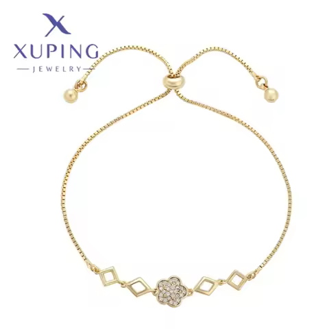 Xuping Jewelry Trendy Exquisite Elegant Style Women's Bracelets Light Gold Color Birthday Gift X0007