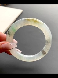 冰種翡翠天然翡翠玉鐲A玉手鐲 玉鈪 • 冰種黃綠烏雞翡翠圓鐲