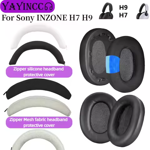 YAYINCC Replacement Cooling Gel Ear Pads For Sony INZONE H7 H9 Headphones Earmuffs Zipper head beam 