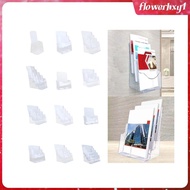 [Flowerhxy1] Acrylic Brochure Holder Brochure Display Stand,Gifts Document Paper Literature Holder Magazines Holder for Pamphlet Reception