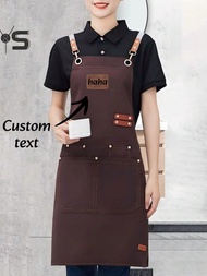1pc Custom Apron, Women's, Kitchen Apron, Cooking Apron, Waterproof, Adjustable, Pockets, Simple, Cu