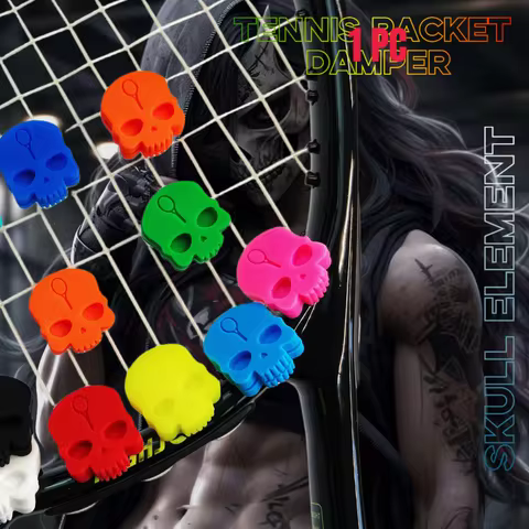 Super Cool Skull Tennis Racket Damper Silicone Anti-Vibration Tennis Racket Shock Absorber Tennis Sp