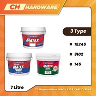 7L Nippon Matex White 9102/145/15245 | Nippon Matex White Paint Paints Ceiling Dinding Cat Dalam Rum