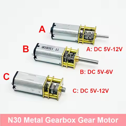 Mini N30 Full Metal Gearbox Gear Motor DC 5V 6V 9V 12V 5RPM/30RPM/50RPM Slow Speed High Torque Reduc