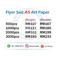 FALYER A5 ART PAPER MURAH (1muka)
