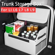 For Li LiXiang L6 L7 L8 L9 2022 2023 2024 Car Trunk Storage Box Rear Tailbox Cargo Organizer Fit Lea