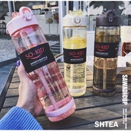 500/800ml Water Bottle With Straw Sports Fitness Bottle BPA Free