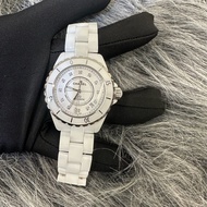Chanel 白陶瓷12點鑽日期窗機械腕錶J12 H1629