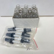 6支裝60ml透明玻璃精油噴霧瓶香水化妝品超細霧小噴瓶酒精清潔瓶