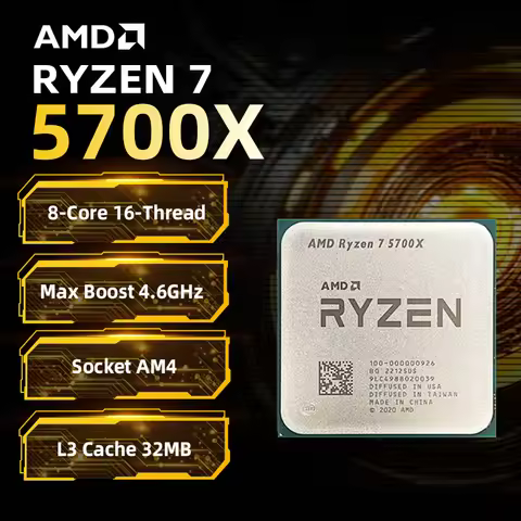 AMD Brand New Ryzen 7 5700X CPU Desktop Gaming Processor Up to 4.6GHz 8-Core 16-Thread 32MB L3 Cache