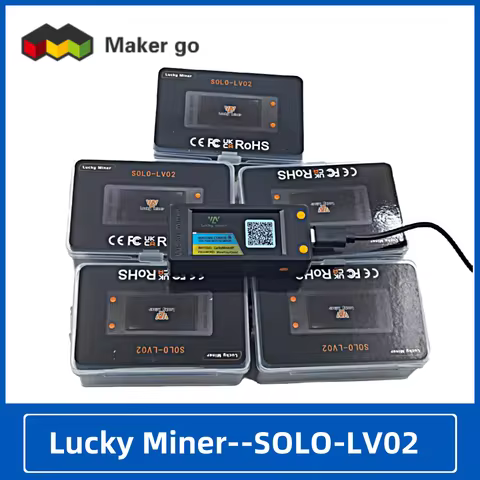 BTC Bitcoin Lucky Miner SOLO-LV02 Crypto Solo Lottery Nerdminer LCD Display With Shell