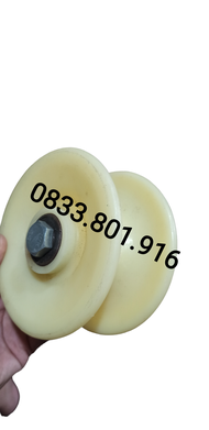 Bánh xe ròng rọc nhựa 120x60 bánh xe rời lắp ròng rọc bánh xe buli nhựa dùng cho thợ xây lắp