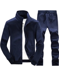 DOINLINE Men's Tracksuit 2 Piece Outfit Long Sleeve Jogging Sweatsuit Running Athletic Sports Set