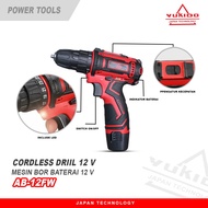 YUKIDO bor cordless murah promo 2 baterai Bor Cas Tanpa Kable bor cas murah 2 baterai 12 volt promo bor cas murah 2 baterai 36 volt promo bor casan murah promo komplit Bor Putaran Bolak balik Bor Varibale speed ASIA JAYA TEKNIK