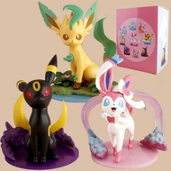 Eevee Family Merchandise Figure Reiki Fairy Moon Leaf Eevee Two-Dimensional Anime Figure Toy Ornamen
