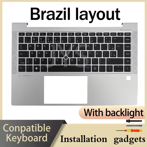 for HP EliteBook 840 G7/845 G7/840 G8 Laptop C Case Backlight Keyboard BR CH DE ES FR LA PT RO SE UK