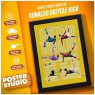 RONALDO CR7 BICYCLE KICK poster photo frame includes 2 sizes A5 (18x24cm), A4 (24x35cm)