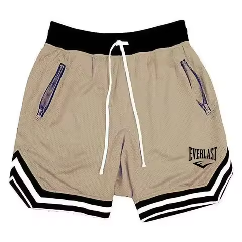 Everlast Mens Outdoor Training Shorts Quick Dry Breathable Yellow for Basketball and Sports
