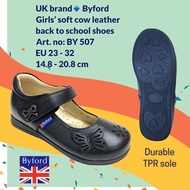 Byford girl's black soft kid leather back to school shoes(BY507)