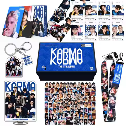 SKZ StrayKids Official New Album KARMA Celebrity Men's Band Peripheral Label Stickers Small Card Han