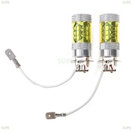 SUPE 2 chiếc đèn sương mù LED 12-24V H3 80W 16 SMD đèn sương mù xe hơi LED màu vàng công suất cao