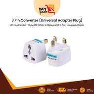 3 Pin Converter > Universal Adapter Plug > UK Head Socket > China US EU AU to Malaysia UK 3 Pin > Un