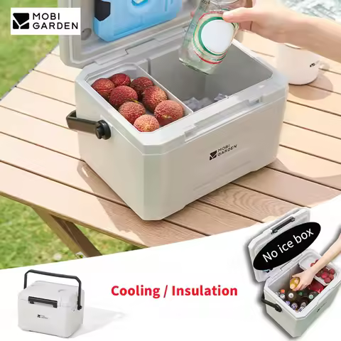 MOBI GARDEN Camping Ice Box Large Capacity Car Refrigerator Portable Cooler Box Outdoor Beach Fishin