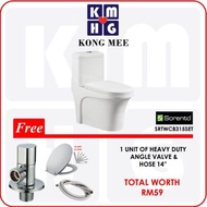 Bravat Germany, Moser-Wythe One Piece Ceramic Pedestal Water Closet (Toilet Bowl) Kualiti Tinggi Premium Dua Keping Perabot Bilik Air Tandas Lekapan Perabot Ruang Tamu Rumah Jamban Tandas Mangkuk Duduk Paip Paip Mewah