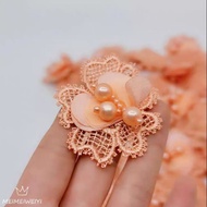 5PCS 3D BUNGA LACE MANIK PEARL HIASAN BAJU