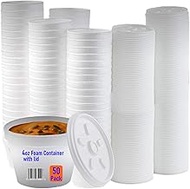 Mr Miracle 4 Ounce Foam Cup with Vented Lid in White. Hot and Cold Foods. For Ice Cream, Yogurt, Sou