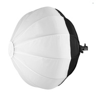 50cm/ 19.7in Lantern Softbox Spherical Collapsible Soft Box Quick-Install with E27 Socket Carry Bag 